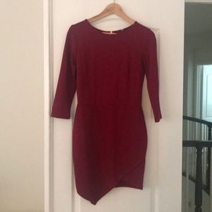 Cranberry/wine asymmetrical dress.